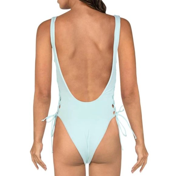 THE BIKINI LAB Lace Up High Piece Swimsuit - Size XS - NEW w/ TAGS - Picture 2 of 7